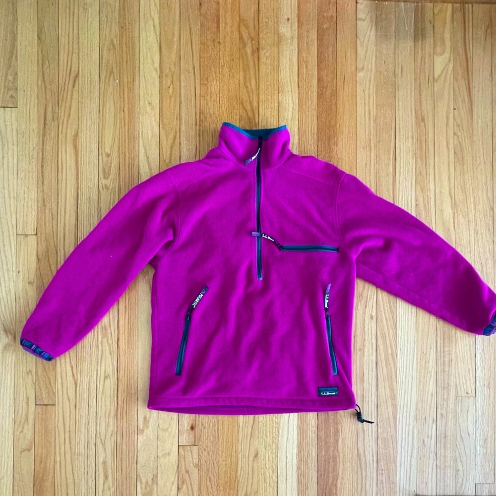 LL Bean fleece anorak size S